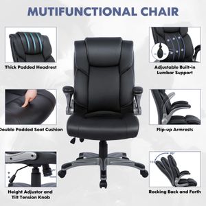 COLAMY High Back Leather Office Chair – Ergonomic Executive Desk Chair