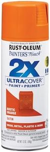 Rust-Oleum 334089 Painter's Touch 2X Ultra Cover Spray Paint, 12 oz, Satin Rustic Orange