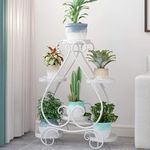 Plantation Material 6 Tier Heart-Shaped Plant Flower Stand,Metal Display Holder Shelf for Potted Plant,Floor-Standing Plant Flower Stand for Garden Home-E 71x85cm(28x33inch)