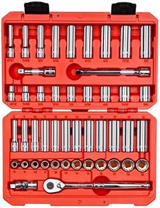 TEKTON 3/8 Inch Drive 12-Point Socket and Ratchet Set, 46-Piece (5/16-3/4 in., 8-19 mm) | SKT15302