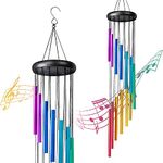 ASTARIN Wind Chimes 36" Large Memorial Outdoor with 18 Aluminum Alloy Tubes and Hook for Home Decoration (Multicolor)