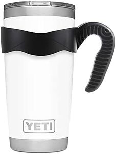 ALIENSX Tumbler Handle for YETI Rambler Cup, Anti Slip Travel Mug Grip Cup Holder for Stainless Steel Tumblers, Yeti, Ozark Trail, Rtic, ,Sic and More Tumbler Mugs BPA Free (BLACK, 20OZ)