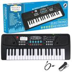 BELOXY Kids Piano with Mic (1 Year Warranty) 37 Keys 8 Rhythms 8 Tones 6 Demos Portable Electronic Keyboard Toy Beginners Educational Songs Recording Musical Toys Age 3 to 5 Years Boys Girls (Black)