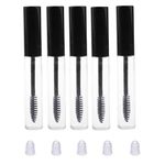 Vinayakart 5 Pcs 10ml Reusable Refillable Clear Empty Tube Bottle Mascara Container with Inner Plug And Mascara Brushes Avoid Leaking for DIY Eyelash Growth Treatment (10ml)