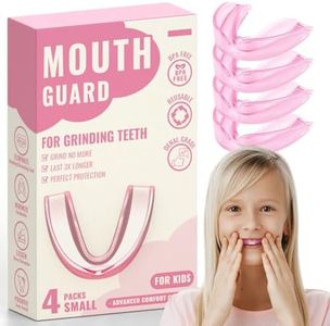 4 Pack Pink Kids Mouth Guard for Teeth Grinding,Comfortable Kids Night Guard,Moldable Child Bite Guard for Clenching Teeth, Mouthguard for Kids
