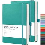 Graph Grid Paper Notebook 2 Pack - RETTACY Graph Paper Notebook with 384 Pages,Hard Cover,100gsm Thick Graph Paper,''5.75 × 8.38''