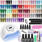 36 PCS Gel Nail Polish Kit with UV Light include 32 Colors Gel Polish Nail Kit Soak Off Base Coat No Wipe Top Coat Matte Top Coat Nail Polish Set Manicure Tools Nail Lamp Nail Gel Kit Gifts for Women