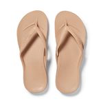 ARCHIES Arch Support Flip Flops for Men & Women – Orthotic Sandals for Plantar Fasciitis Relief – Lightweight, Cushioning, Shock-Absorbing Sandals for Walking, Foot Pain - Tan (UK 6)
