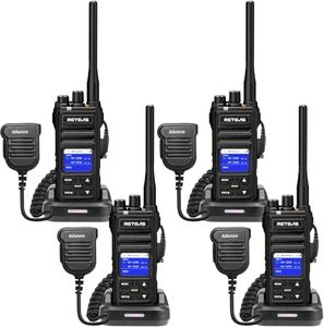 Retevis NR30S Walkie Talkies for Adults, Long Range Waterproof 2 Way Radios with Mic, Heavy Duty Two Way Radio, Noise Canceling, Group Call, Business Radio, for Jobsite(4 Pack)