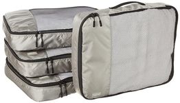 Amazon Basics 4 Piece Packing Travel Organizer Cubes Set - Large, Grey