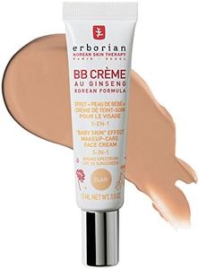 Erborian BB Cream with Ginseng, Fair (Clair) - Lightweight Buildable Coverage with SPF 20 & Ultra-Soft Matte Finish Minimizes Pores & Imperfections - Korean Face Makeup & Skincare - 0.5 Oz