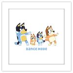 Gallery Pops Bluey - Dance Mode Wall Art, White Framed Version, 12" x 12"