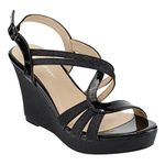 Forever FQ22 Women's Glitter Strappy Wrapped Wedge Heel Platform Sandals