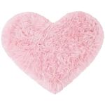 sourcing map Faux Fur Sheepskin Area Rugs, Heart Shaped Shaggy Fluffy Rug for Sofa Living Room Bedroom Floor - Soft Deep Pile Plush Carpet Non Slip, 70 x 90cm/2.3x3ft Light Pink