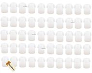 Lsgoodcare 50Pack White Silicone Rubber Replacement Mushroom EarTips Earbud Compatible with Motorola Kenwood Icom Yaesu Baofeng HYT Midland Cobra Radio Surveillance Acoustic Tube Earpiece Headset