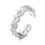 ORAZIO S925 Sterling Silver Toe Rings for Women White Gold Plated Arrow Infinity Vintage Celtic Knot Daisy Flower Stylish Toe Rings Adjustable Toe Band Rings Summer Beach Foot Jewelry Set