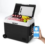 BENY 12 Volt Refrigerator - Car Refrigerator 58 Quart Electric Car Cooler Dual Zone Portable Fridge APP Control -4℉~68℉, 12/24V DC & 110/240V Car Freezer for Camping, RV, Truck, Vehicles, Travel