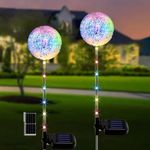 GIGAWATTS GW-920 15 LED Solar Dandelion Flower Lights with 600mAh Battery 2V Panel BIS Approved IP65 Waterproof Outdoor Stake Lamp for Garden Pathway Backyard (Pack of 1, Multicolor)
