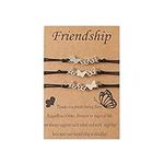 Butterfly Friendship Bracelets for Best Friends Bff Bracelets for 2 Girls Matching Butterfly Bracelet for Teen Girls Birthday Gifts for Friends(3 Pcs)