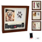 OtterPets Memorial Picture Frame for Pets - Paw Print Kit - Remembrance for Dogs & Cats - Shadow Box with Collar - Keepsake Tribute for Sympathy - Loss of Dog Bereavement Gift (Brown)