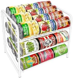 Simple Trending Can Rack Organizer, Stackable Can Storage Dispenser Holds up to 36 Cans for Kitchen Cabinet or Pantry, White