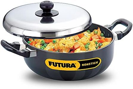 Hawkins Futura Nonstick All-Purpose Pan with Stainless Steel Lid, Capacity 3 Litre, Diameter 22 cm, Thickness 3.25 mm, Black (Q78)