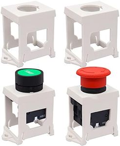 mxuteuk 4PCS 22mm Push Button Switch DIN Rail Mounting Bracket (Switches and Rails Not Included）