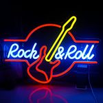 SIGNSHIP Guitar Rock&Roll Neon Signs USB Powered Neon Light Letters for Wall Room Decor Led Lights for Bedroom Concert Hall Bar Club Party Wedding Decoration Birthday Gift