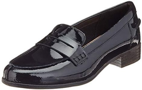 Clarks Hamble Loafer, Mocasines Mujer, Black Pat Black Pat, 40 EU
