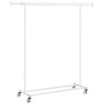 SONGMICS Clothes Rack with Wheels, Heavy-Duty Clothing Rack for Hanging Clothes, Portable Garment Rack, with Extendable Hanging Rail, 198 lb Load Capacity, Classic White UHSR013W01