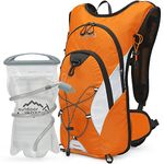 Hydration Pack Backpack，IX INOXTO Running Hydration Vest with 1.5L ( 50 oz) Water Bladder for Men Women，Lightweight Water Backpack for Hiking Cycling Climbing Camping (Orange- with 2L Water Bladder)