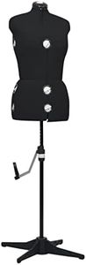 vidaXL Dressmaker Mannequin, Dress Form with Adjustable Height and Four-Footed Stand, Display Female Mannequin, Dressmaker Dummy, Black M Size