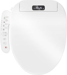 Upgrade Bidet Toilet Seat Elongated, Rear and Feminine Wash, Unlimited Warm Water, Heated Seat, Warm Air Drying, Soft Close Lid, Sense Seat, Toilet Bidet Seat Elongated with Night Light (White)