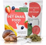 3.5 oz Powdered Snail Food – Pet & Garden Snail Food with Banana, Strawberry & Blueberry – Calcium & Protein for Giant African Land Snails – Non-GMO, Copper Sulfate Free – Baby Snail Safe