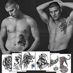 6 Cool Black Large Temporary Tattoo