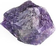 GUJOXILA 1.8"-2.2" Amethyst Raw Rough Healing Crystals Natural Stones Rocks Gemstones Protection Reiki Tumbling Cabbing Divination Meditation Fountain Stone 1pcs