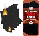 Debra Weitzner Thermal Socks for Men Women Warm Socks 4/6 Pairs Crew Winter Thick Boot Socks