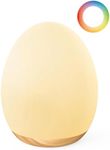 JolyWell Night Light for Kids, Baby Night Light for Nursery with 7 Changeable RGB Colours & Stepless Dimming, Rechargeable Tap Light with a 1-Hour Timer & Touch Control, Portable Egg Light, BPA Free