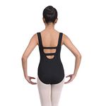 IKAANYA Girls/Women Leotards for Ballet, Dance, Acrobatics, Performance (Black, XS/S)