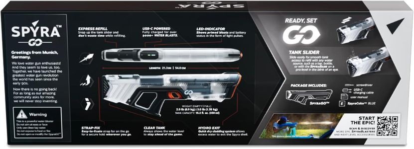 Spyra GO Electronic Water Gun – Rechargeable High-Power Blaster
