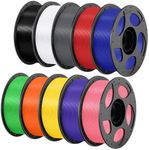ANYCUBIC High Speed PLA Filament 1.75mm, Rapid PLA, Multicolor Bundle 10KG | Black+White+Texture Grey+Bright Red+Dazzling Blue+Classic Green+Vibrant Orange+Vibrant Yellow+Purple Opulence+Strawberry Pink