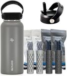 GOFILTR Super KIT (32 oz) + 4 Alkaline 9.5 pH Infusers - 3000 Refills (2X Alkaline + 2X Magnesium), Vacuum Insulated Stainless Steel, Creates Natural Ionized Mineral Alkaline Water, Color: Sage