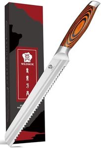 WILDMOK Kinfe per pane da 20,7 cm, tagliapane seghettato professionale, coltello da torta in acciaio tedesco con impugnatura ergonomica, coltello da panettiere ultra affilato