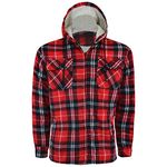 Turnhout 2k18Dec Mens Sherpa Fur Fleece Lined Hoodie Jacket Lumberjack Hooded Work Padded Shirt[Red,XL]