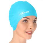 Swim Cap,Firesara Updated Swimming Cap 3D Ergonomic Design Comfortable Durable Ear Protection for Women Kids Adults Men Boys Girls for Long or Short Hair with Nose Clip and Ear Plugs(SkyBlue)