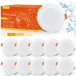 Tomosu LED Recessed Ceiling Lights Dimmable, Warm White 2700K-3000K, IP44 LED Downlights Ceiling 5W 450LM, 220-240V, Cut Φ78-85mm, 24mm Ultra Slim for Bathroom Bedroom Kitchen Living Room, 10 Pack