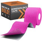 Boldfit Kinesiology Tape for Physiotherapy, Sports Injury, Pain Relief Muscle Tape, for Shoulder, Wings, Arms, Ankle K Taping Waterproof Athletic Tape for Pain Support -2 Inch Pink