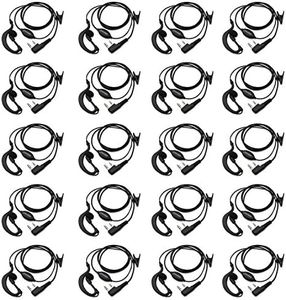 abcGoodefg G Shape Ear-Clip Earpiece Headset Mic for Kenwood PUXING Baofeng UV5R UV-82 TYT UV5RA HYT 666s 777s 888s Retevis H-777 H-777S RT21 RT22 RT27 RT-5R Talkabout 2 Way Radio Walkie Talkie, 8541724164, Pack of 20