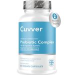 Cuvver Probiotics & Prebiotics Complex - 30 Billion CFU, 2 Month Supply, 10 Bacterial Cultures, Gut Health Supplement for Women & Men - Bloating, Digestion & Immunity - Made in UK, 60 Vegan Capsules