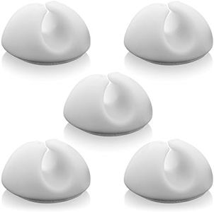 deleyCON 5x Serre-Câbles Support de Câble Gestion des Câbles Fixation de Câble Organisateur de Câble pour Câbles Jusqu'à 8mm Serre-Câbles Fixation de Câbles Gestion des Câbles Blanc
